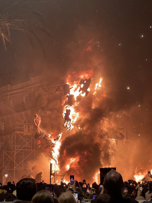 A huge burning sculpture